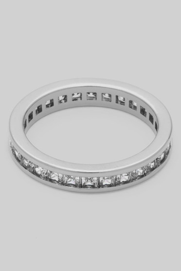Invisible Set Cz Stone Row Ring