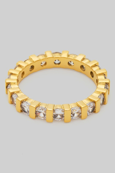 Invisibly Set Bar Band Ring