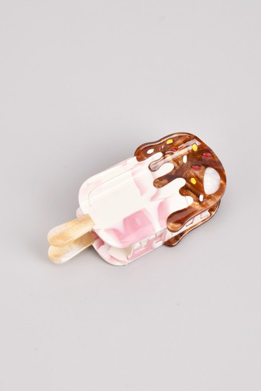 Chocolate Drizzled Ice Cream Bar Hair Clip