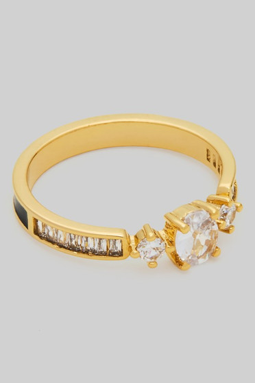 Three Round Stone Ring With Invisible Set Cz