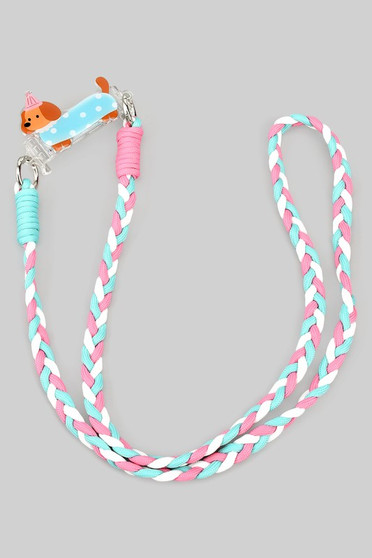 Multi Braided Phone Lanyard With Dachshund Clip Holder