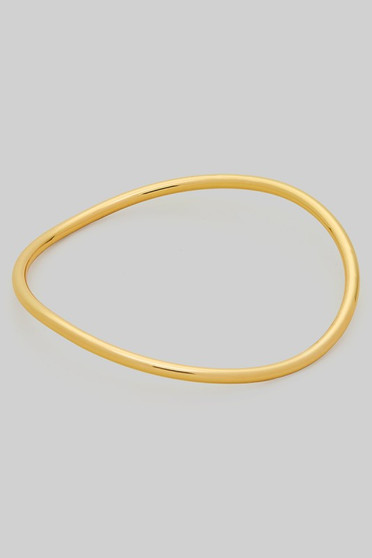 Classic Brass Bangle Bracelet With Slight Wave