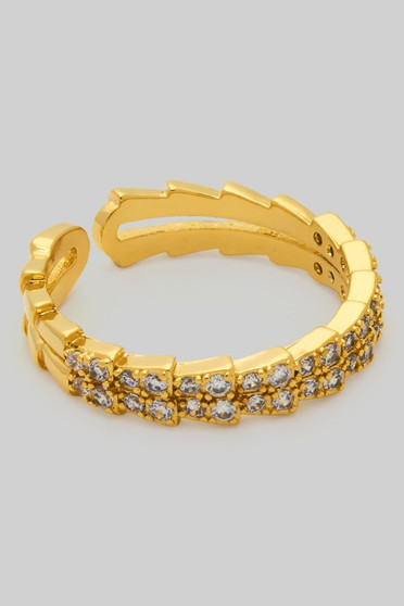 Dragonscale Double Stack Cz Ring