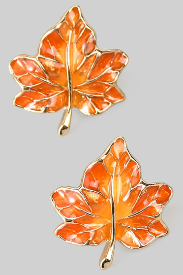 Fall Leaf Post Earrings