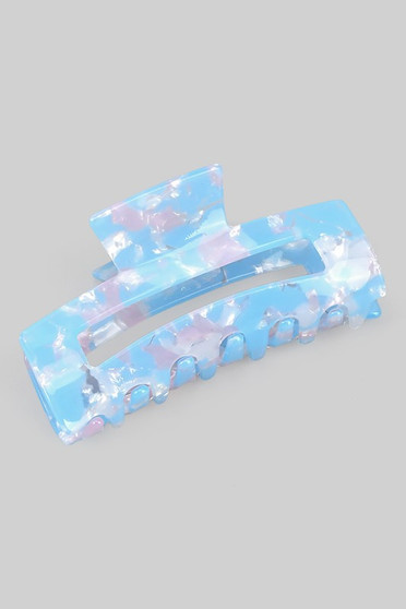 Marbled Rectangular Cut Out Hair Clip