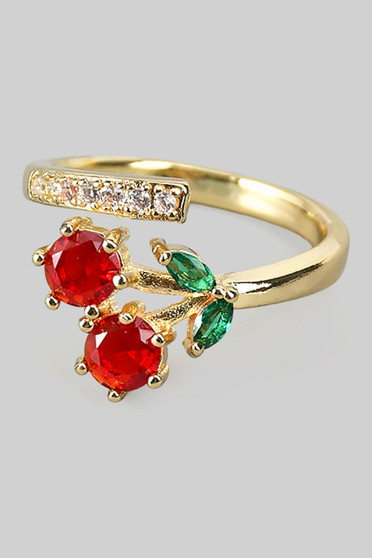 Lavish Cherry Twist Ring With Cz Pave