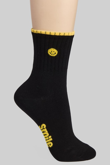 Smile Two Tone Ribbed Calf Socks