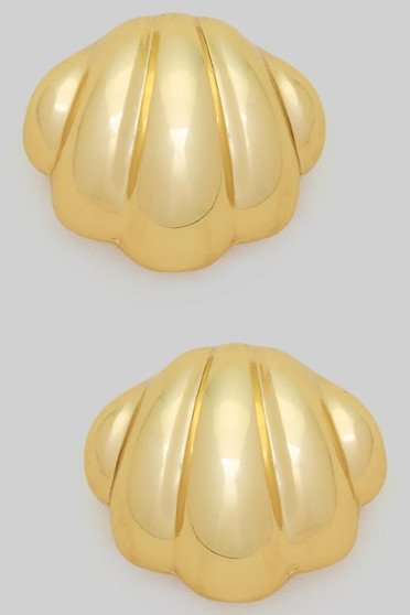 Puffed Shell Post Earrings