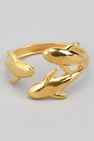 Triple Whale Open Ended Brass Ring