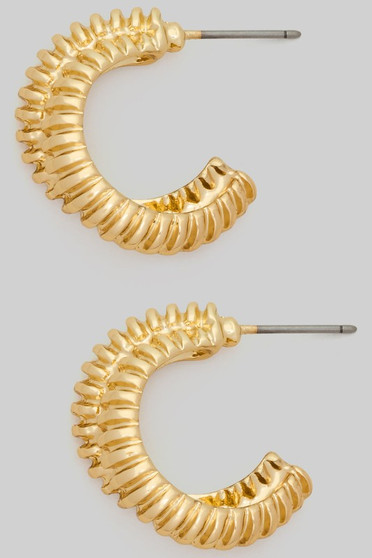 Double Brass Coil Hoop Earrings