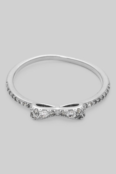 Elegant Cz Pave Bow Ring