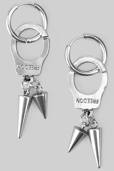 Stainless Steel Handcuff Spike Hoops
