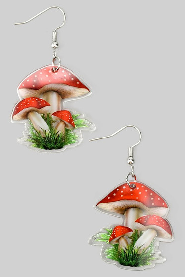 Acrylic Mushroom Drop Earrings