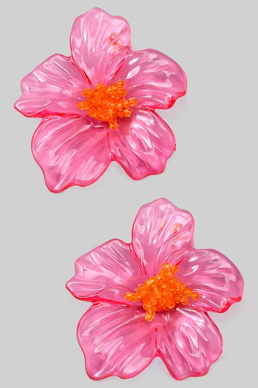 Acrylic Island Flower Post Earrings