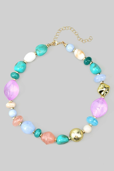 Colorful Bead And Stone Necklace