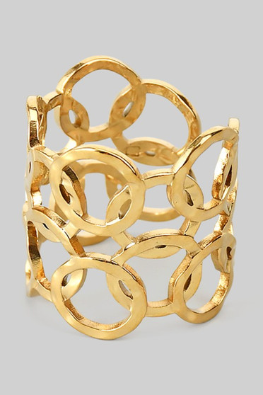 Hammered Circular Link Ring