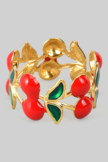 Lacquered Cherry Link Ring