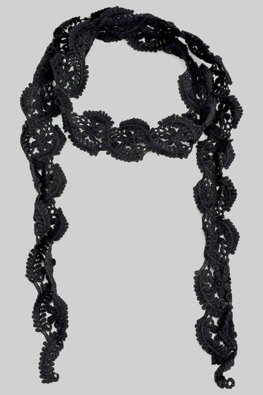 Knitted Laurel And Flower Skinny Scarf