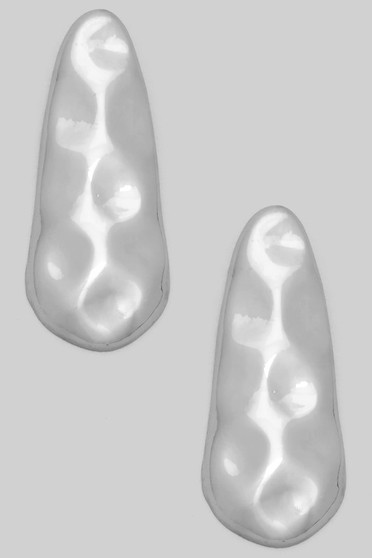 Hammered Long Teardrop Earrings