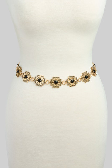 Cab Accent Aztec Cross Link Chain Belt