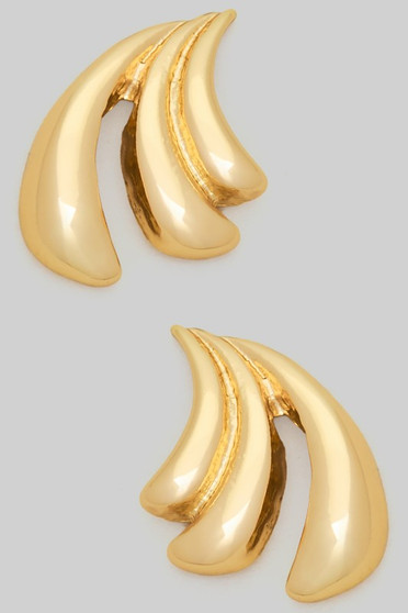 Triple Curve Stack Drop Earrings