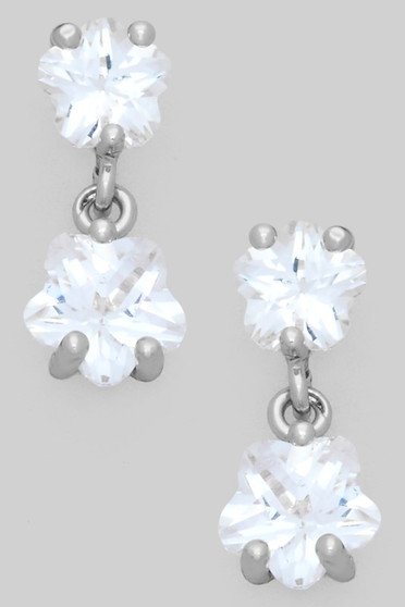 Cz Studs With Cz Charm