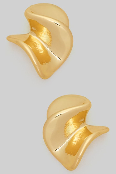 Rippled Brass Twist Studs