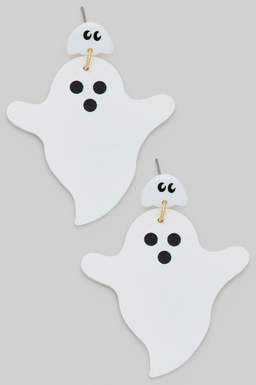 Fabric Halloween Ghost Drop Earrings