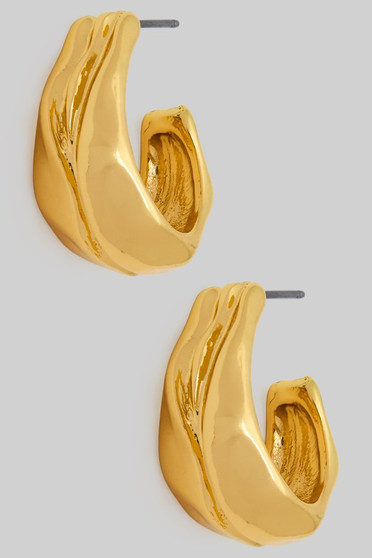 Elegant Hammered Textured Hoops