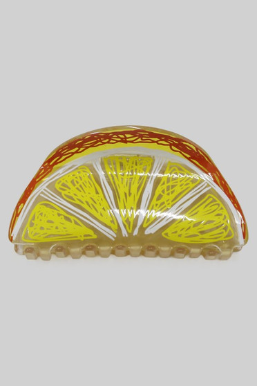 Scribble Print Acrylic Lemon Print Hair Clip