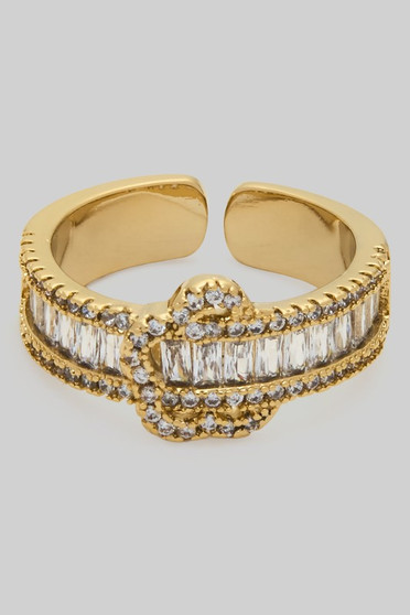 Dazzling Baguette And Cz Pave Band Ring