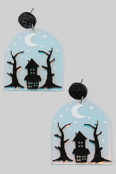 Acrylic Halloween Night Earrings