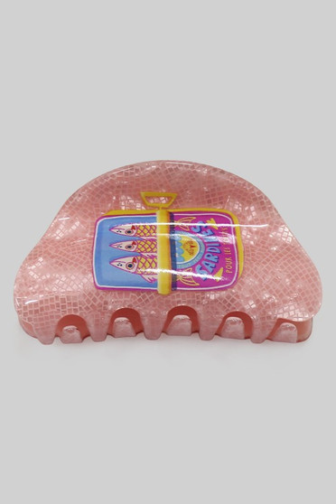 Marbled Acrylic Sardine Print Hair Clip
