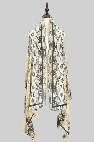Snake Print Versatile Vest Or Long Scarf