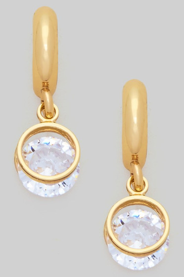 Tiny Hoops With Dangling Cz