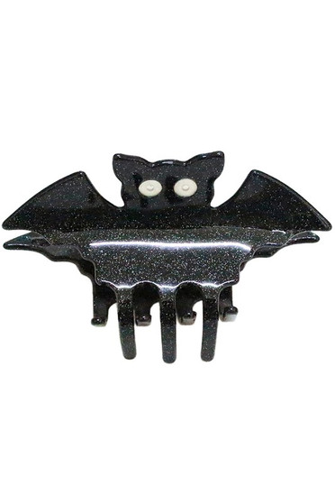 Glitter Bat Halloween Jaw Hair Clip