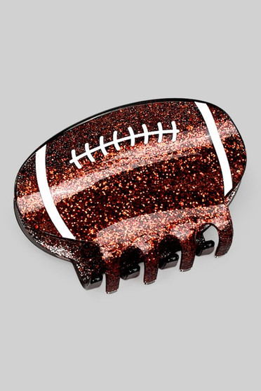 Glittery Acrylic Football Hair Clip