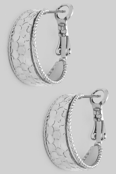 Hammered Stack Hinge Hoops