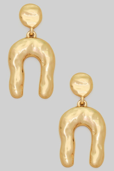 Classy Hammered Post And Dangle Drop Earrings