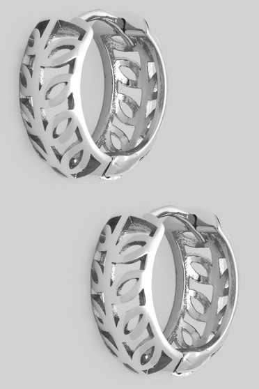 Leafy Cutout Brass Hoops