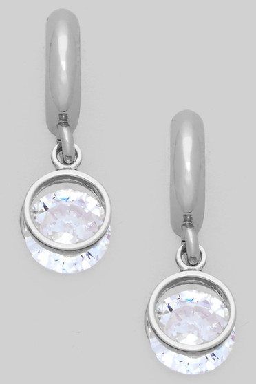 Tiny Hoops With Dangling Cz