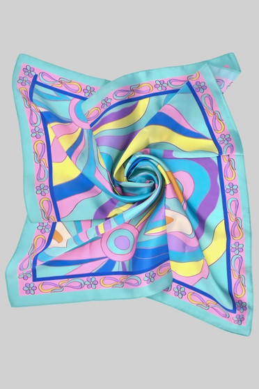 Groovy Pastel Colored Silky Square Scarf