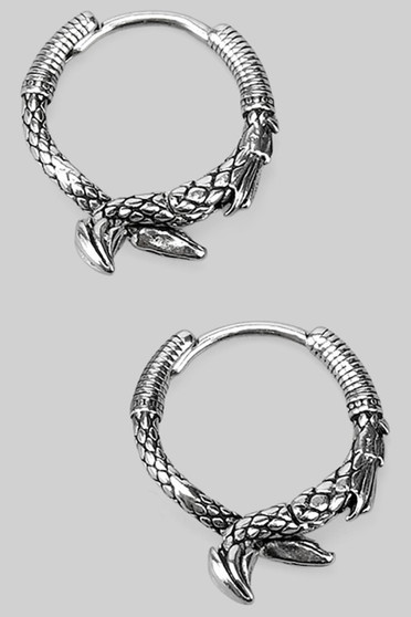 Stainless Steel Small Hoops With Dragon Talons