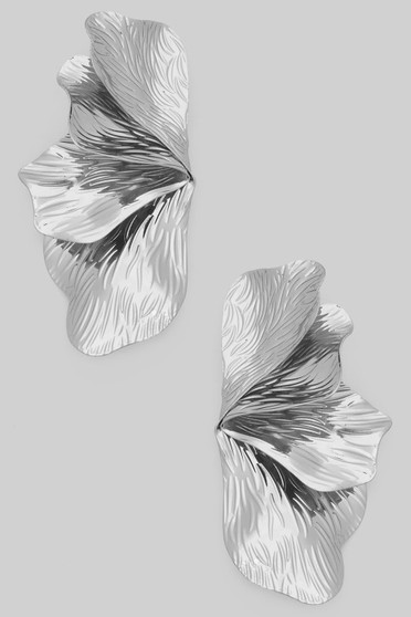 Textured Leaf Petal Drop Earrings