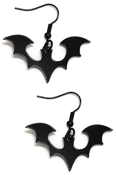 Acrylic Halloween Bats Drop Earrings