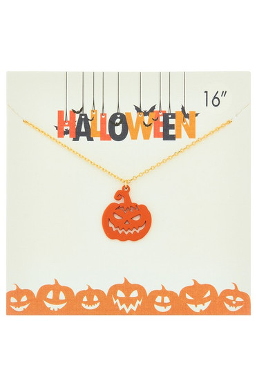 Halloween Pumpkin Head Pendant Necklace