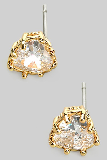 Cz Heart Studs
