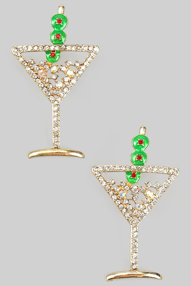 Pave Dirty Martini Drop Earrings