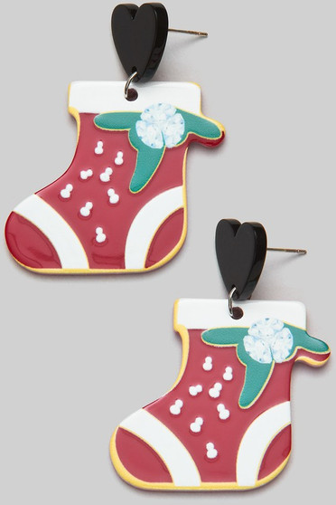 Christmas Stocking Dangle Earrings
