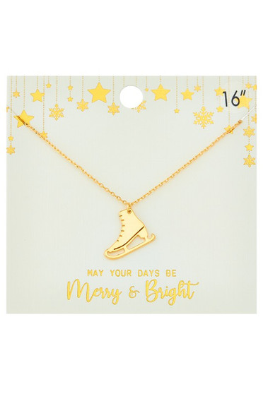 Figure Ice Skate Pendant Necklace